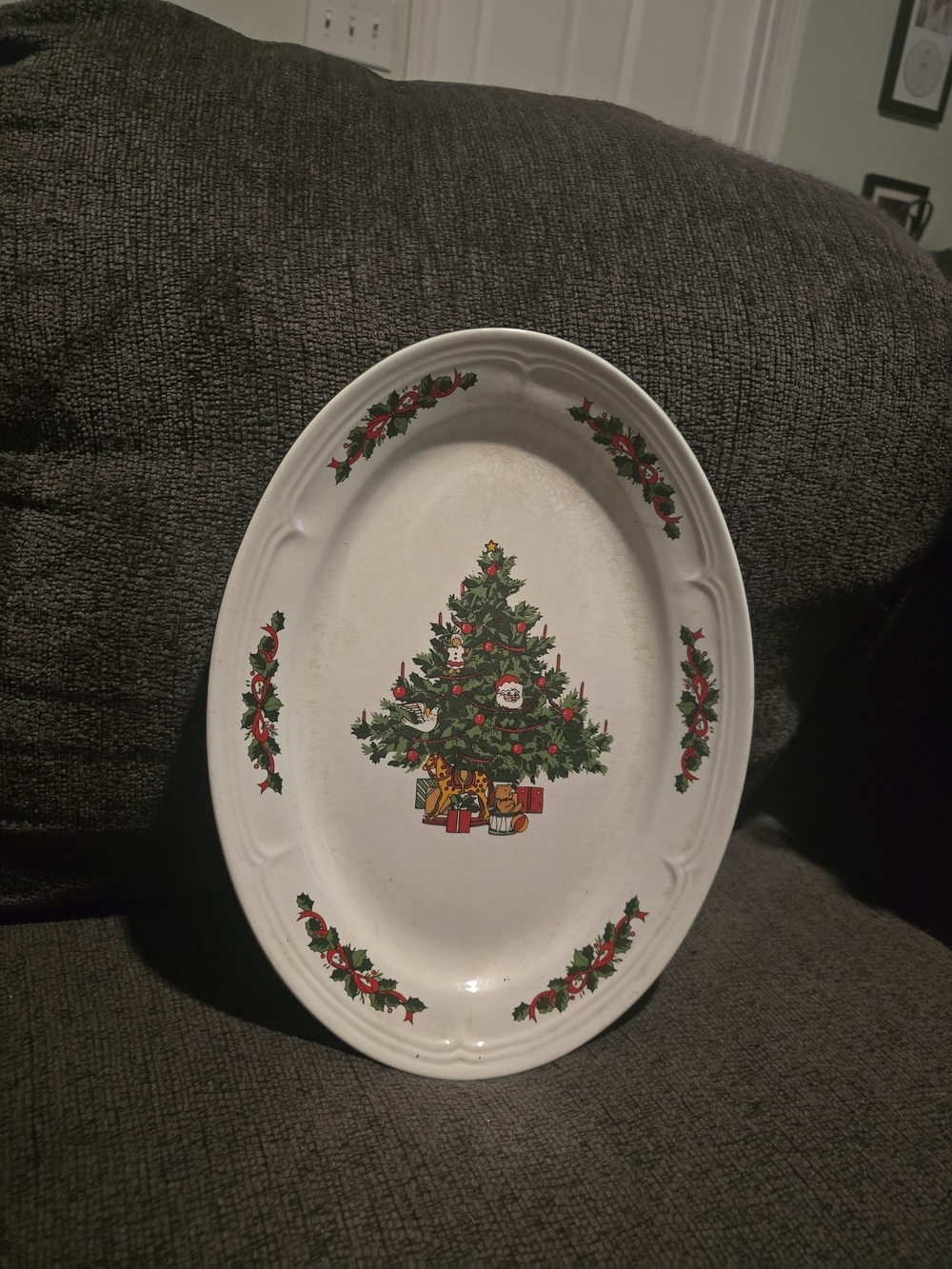 Vintage Christmas Tree Platter
